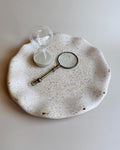 Bandeja Decorativa Redonda Ondulada de Jesmonite | Bandeja para Joyas | Vaciabolsillos | Decoración Minimalista