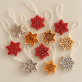 BRINA | Set de 5 adornos de copo de nieve de Jesmonite para Navidad