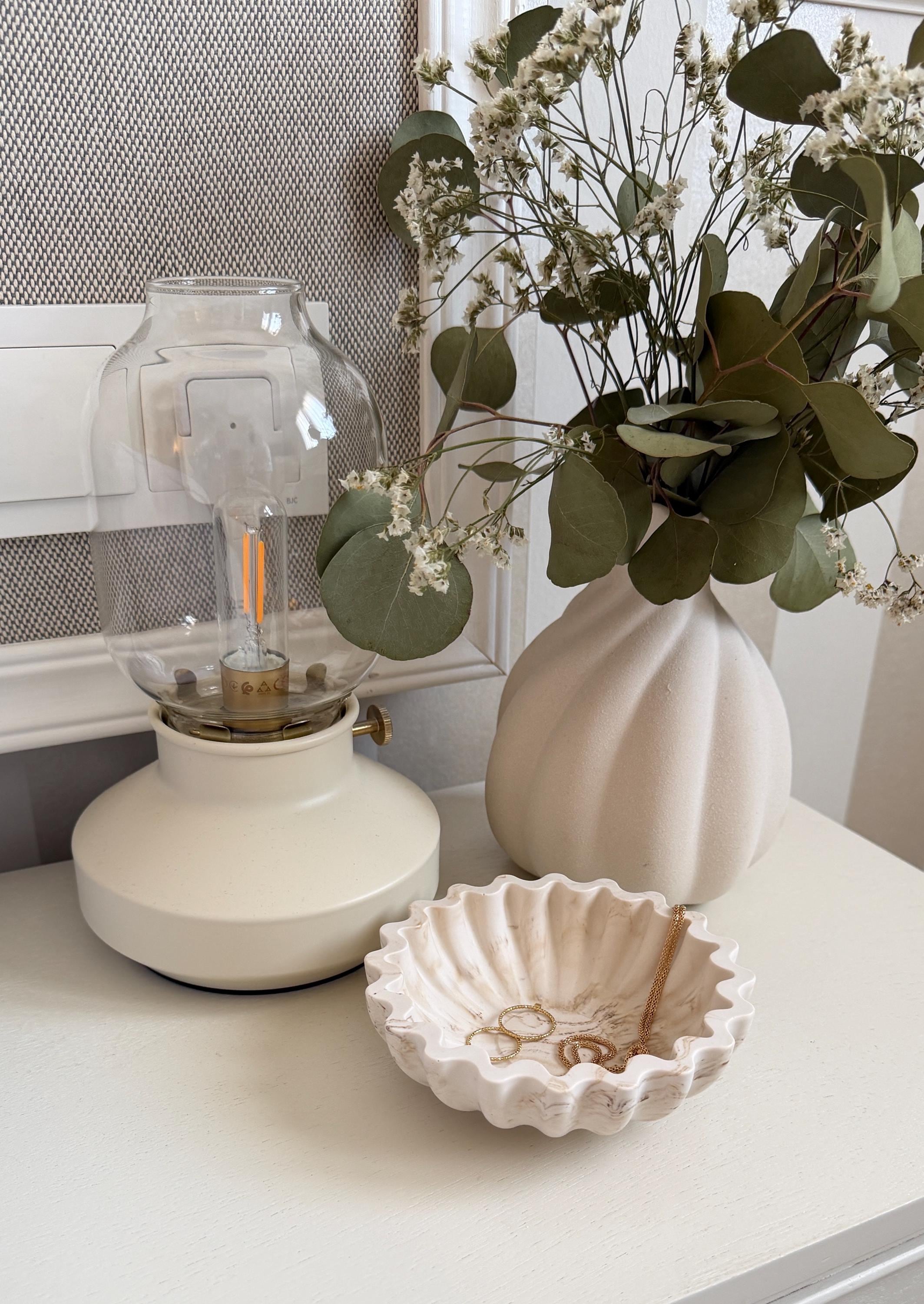 Cuenco para Joyas con Forma de Concha | Porta Anillos | Vaciabolsillos | Decoración Minimalista | Efecto Mármol