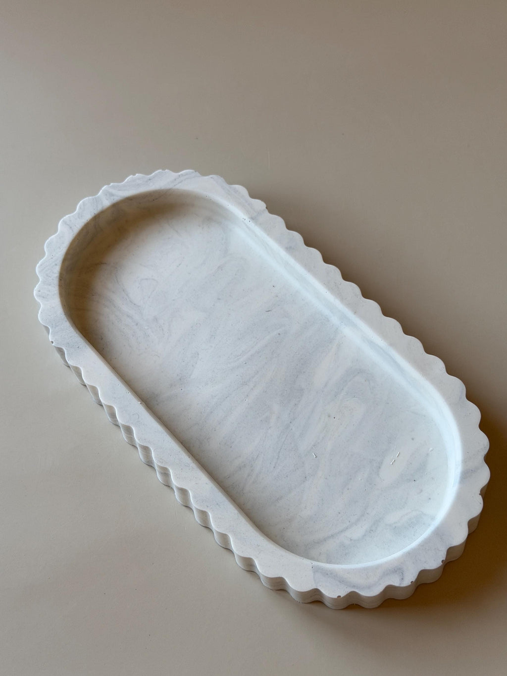 Bandeja Ovalada Decorativa | Organizador para Joyas | Vaciabolsillos | Plato Decorativo | Efecto Mármol