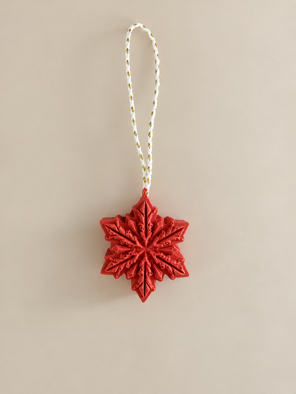 BRINA | Set de 5 adornos de copo de nieve de Jesmonite para Navidad