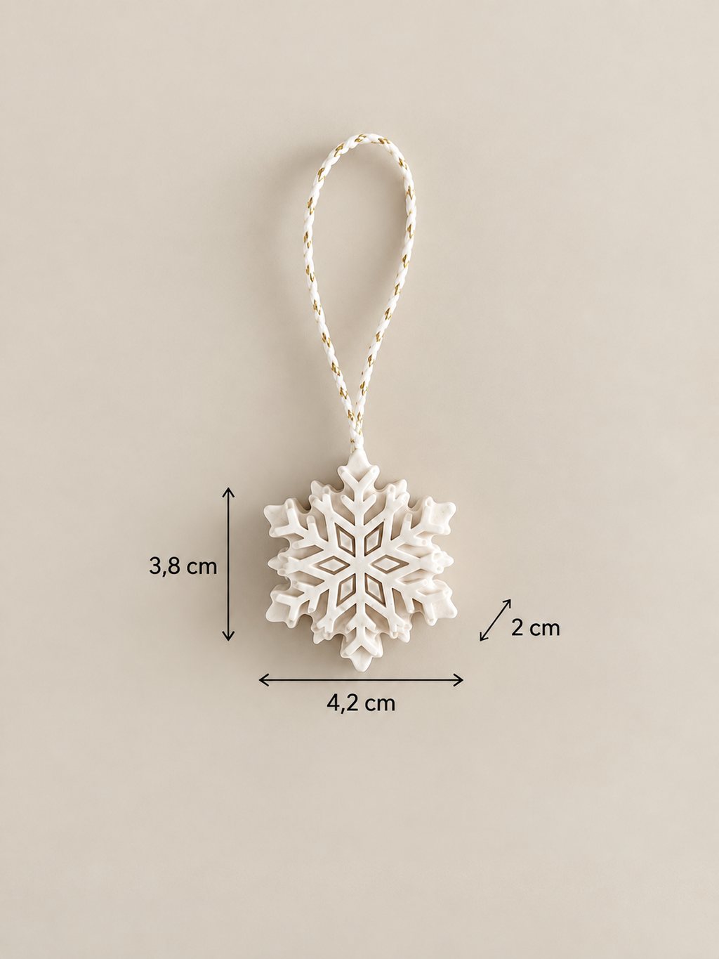 BRINA | Set de 5 adornos de copo de nieve de Jesmonite para Navidad