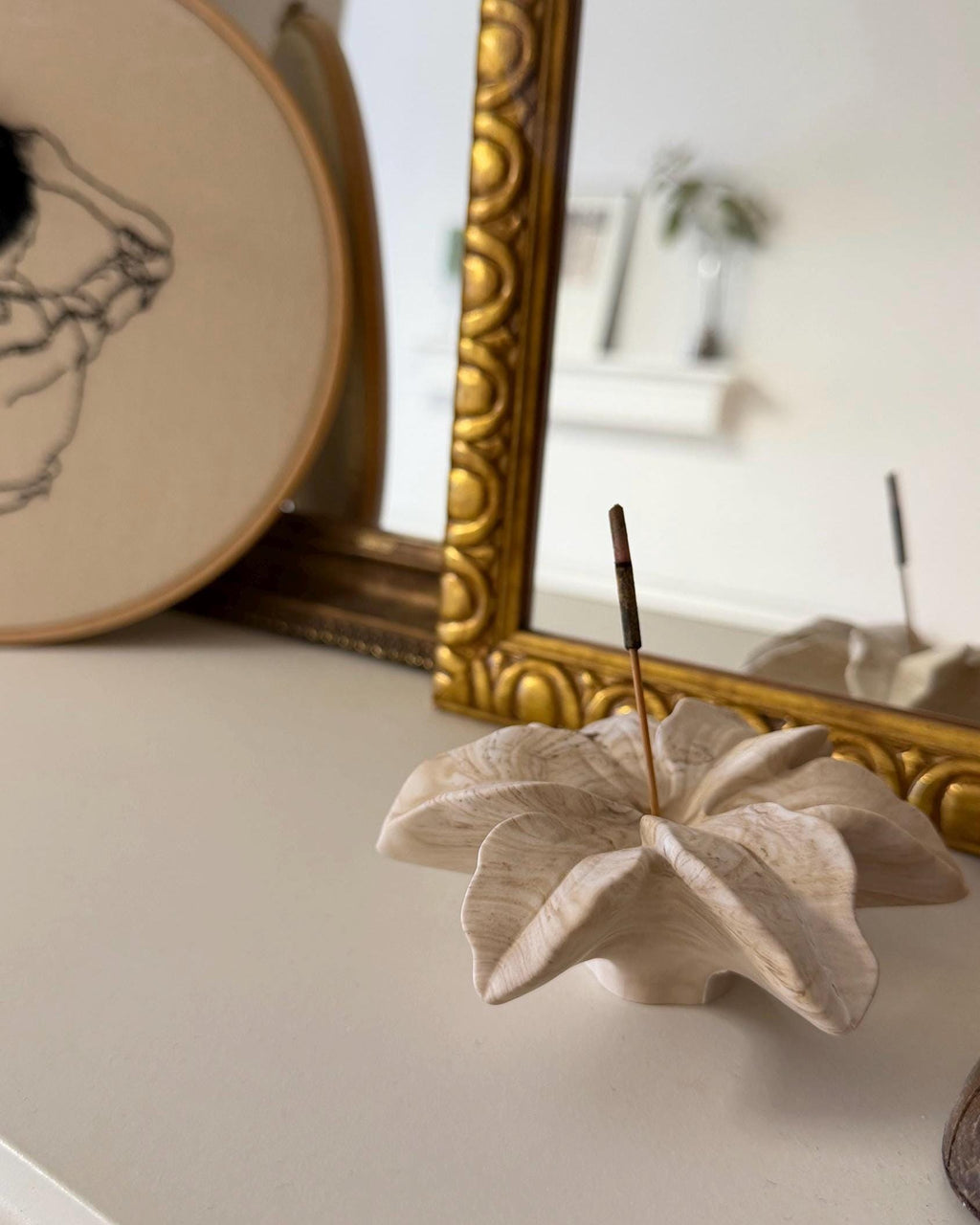 Porta Incienso con Forma de Flor | Soporte para Incienso | Decoración Minimalista