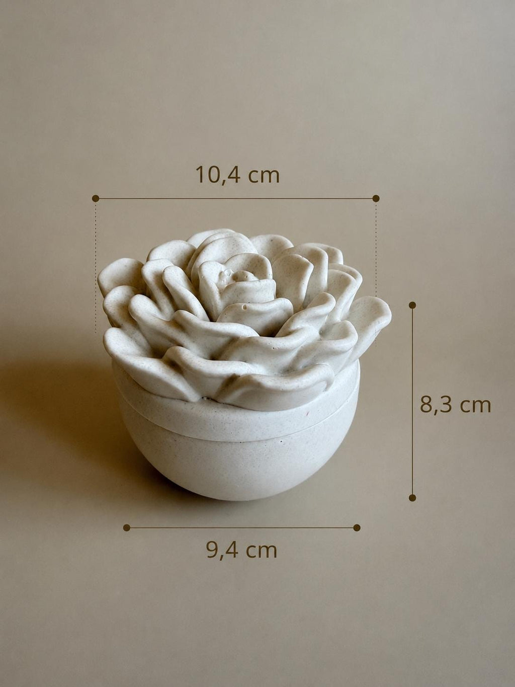 Caja Decorativa con Tapa en Forma de Flor | Joyero | Caja para Anillos | Decoración Minimalista