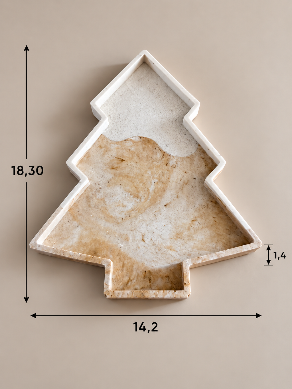 KERST | Bandeja de Jesmonite en forma de árbol de Navidad