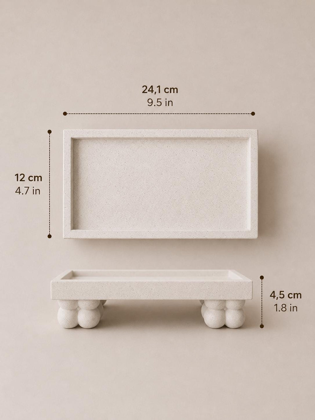 Bandeja Rectangular Elevada | Organizador para Joyas | Vaciabolsillos | Decoración Minimalista