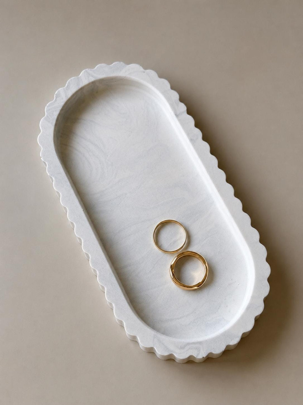 Bandeja Ovalada Decorativa | Organizador para Joyas | Vaciabolsillos | Plato Decorativo | Efecto Mármol