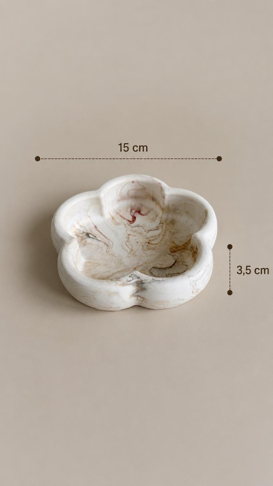 Cuenco con forma de flor | Organizador de joyas | Vaciabolsillos | Decoración minimalista