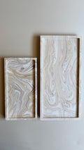 Bandeja Decorativa Rectangular | Vaciabolsillos | Organizador para Joyas | Decoración Minimalista | Efecto Mármol