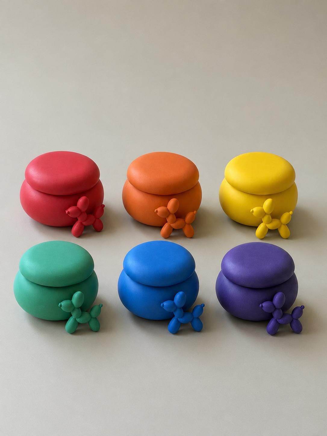 Caja Decorativa con Perro Globo | Joyero de Jesmonite | Caja con Tapa | Decoración Minimalista