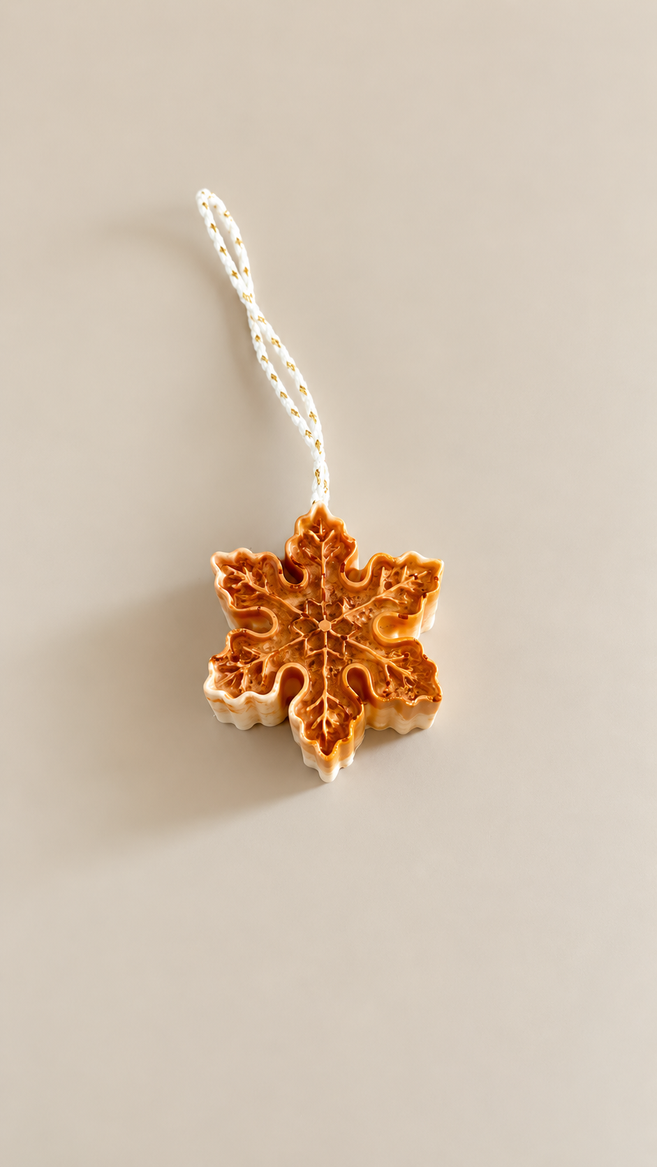 BRINA | Set de 5 adornos de copo de nieve de Jesmonite para Navidad