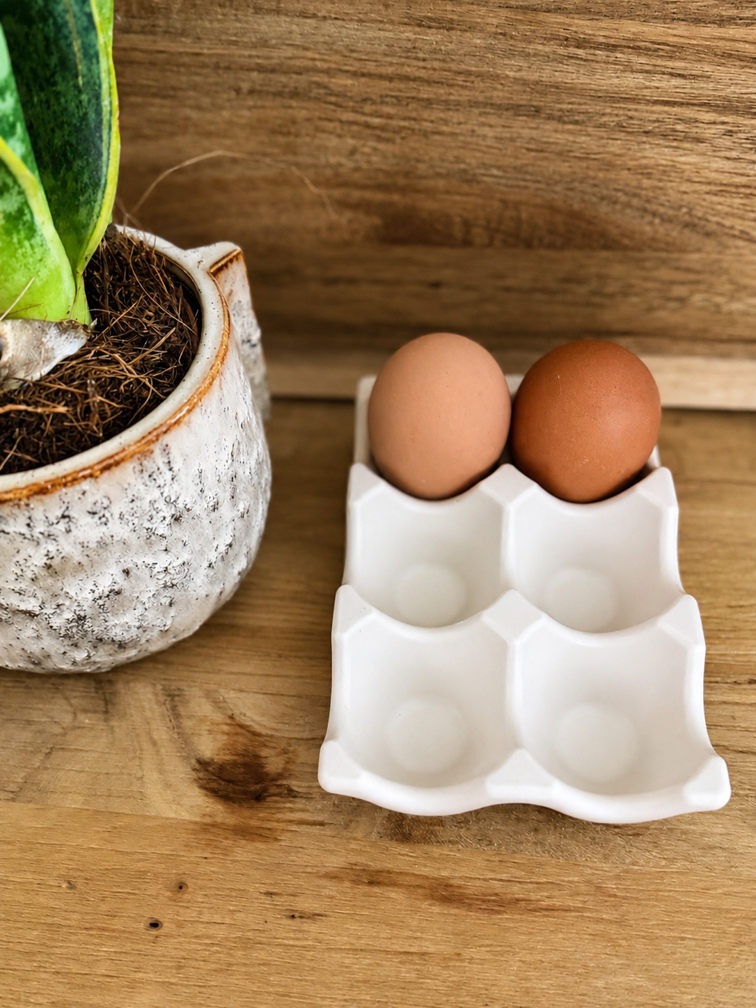 Huevera artesanal para 6 huevos | Organizador de huevos | Decoración de cocina
