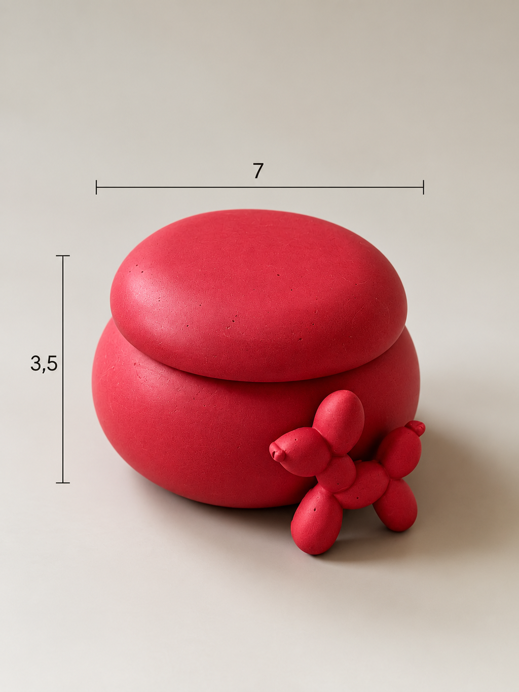 Caja Decorativa con Perro Globo | Joyero de Jesmonite | Caja con Tapa | Decoración Minimalista