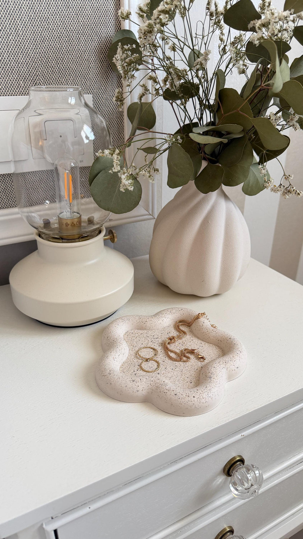 Bandeja para Joyas con Forma de Flor | Joyero Decorativo | Vaciabolsillos | Decoración Minimalista