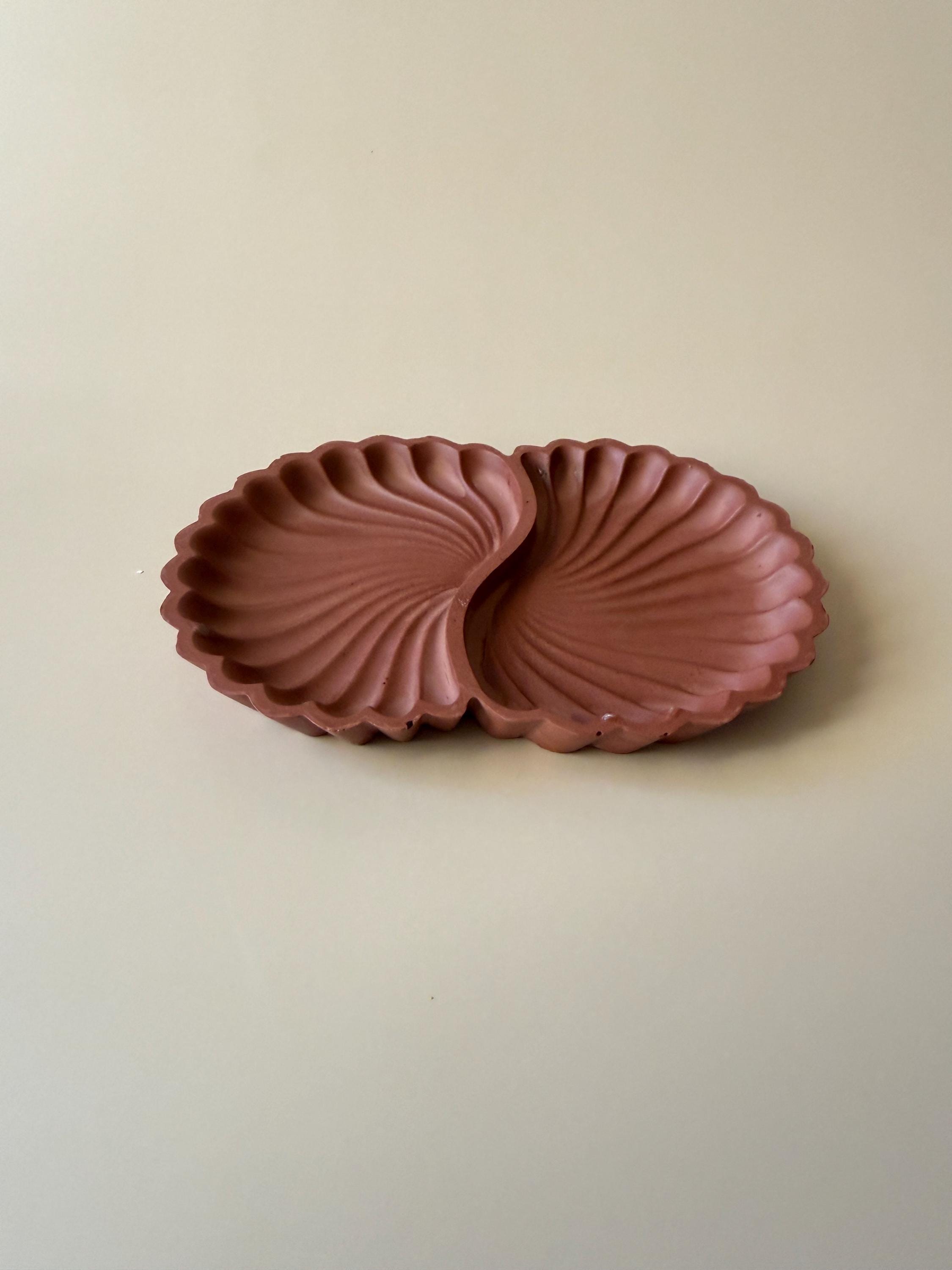 Bandeja Concha de Jesmonite | Bandeja para Joyas | Vaciabolsillos | Decoración Minimalista
