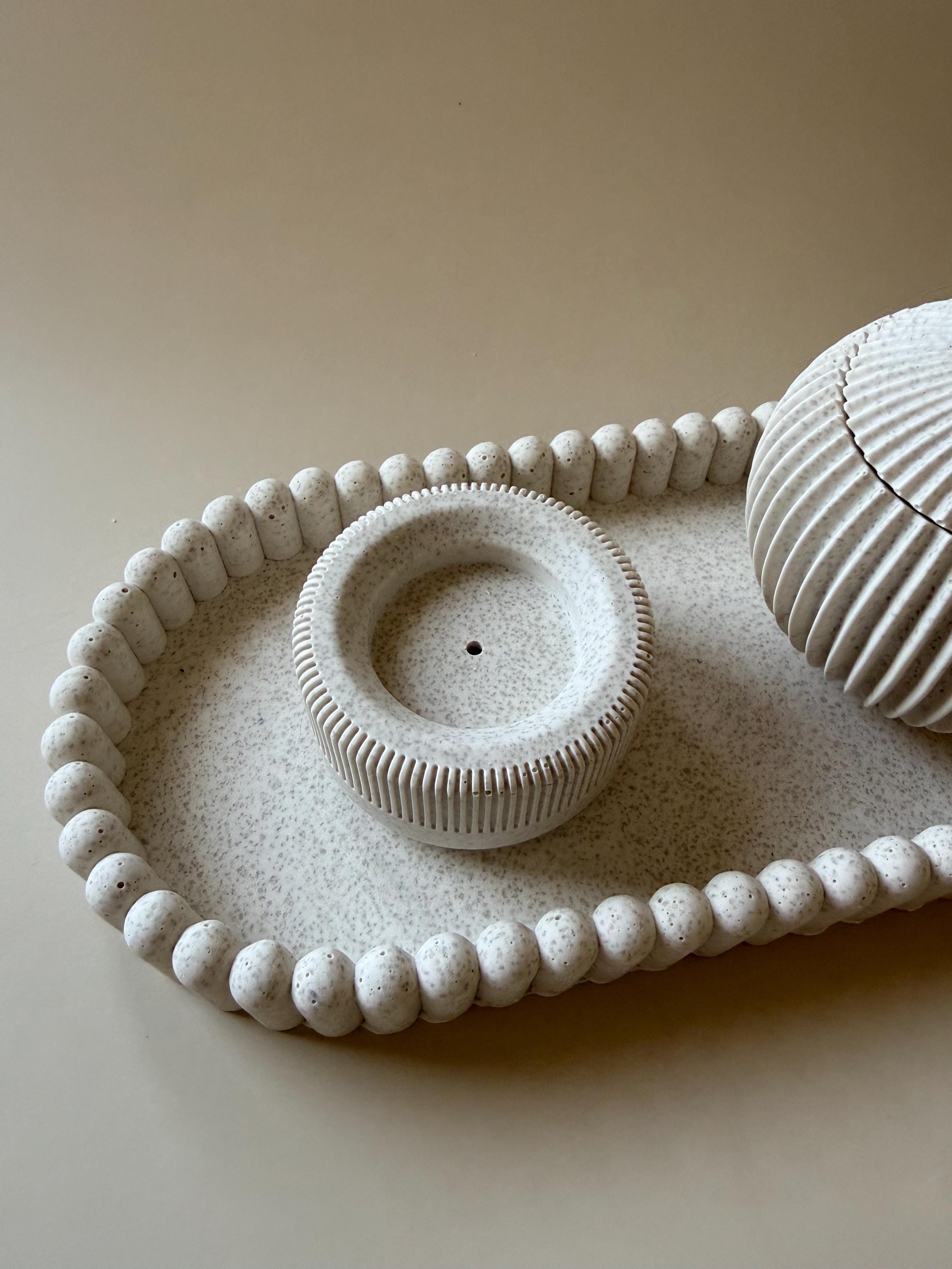 Conjunto Ritual | Bandeja Decorativa | Porta Incienso | Bombonera con Tapa | Decoración Minimalista