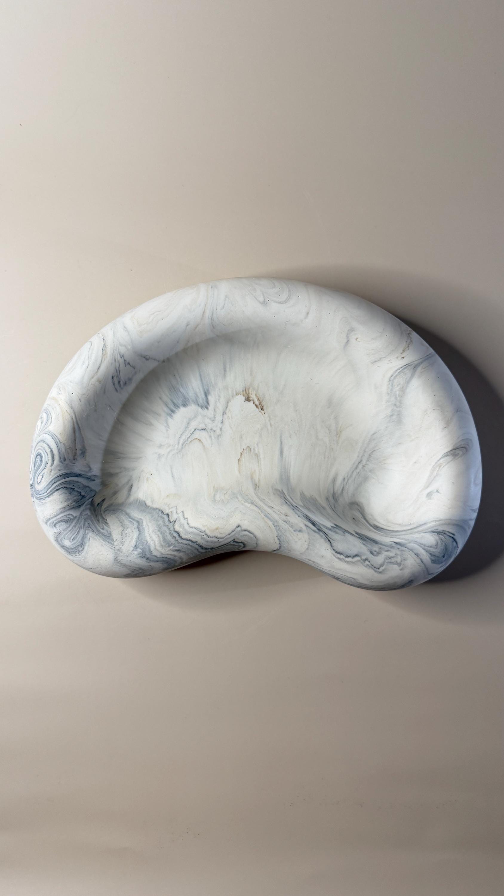Bandeja Decorativa Forma Orgánica | Vaciabolsillos | Organizador para Joyas | Plato Decorativo | Efecto Mármol