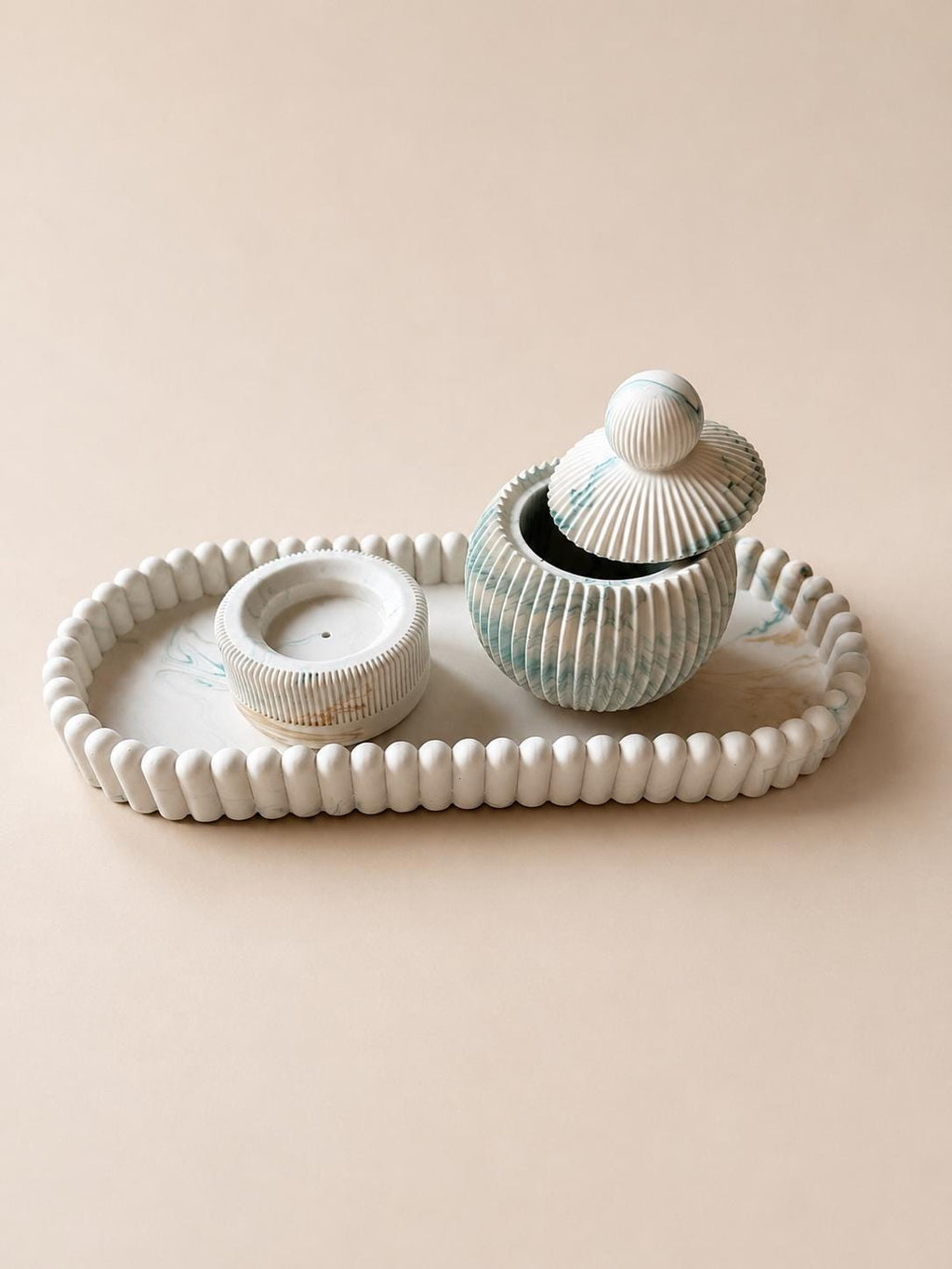 Salina | Set Decorativo | Decorative Tray Set | Bandeja Oval | Incense Holder | Bombonera Decorativa | Wabi Sabi Decor | Home Decor