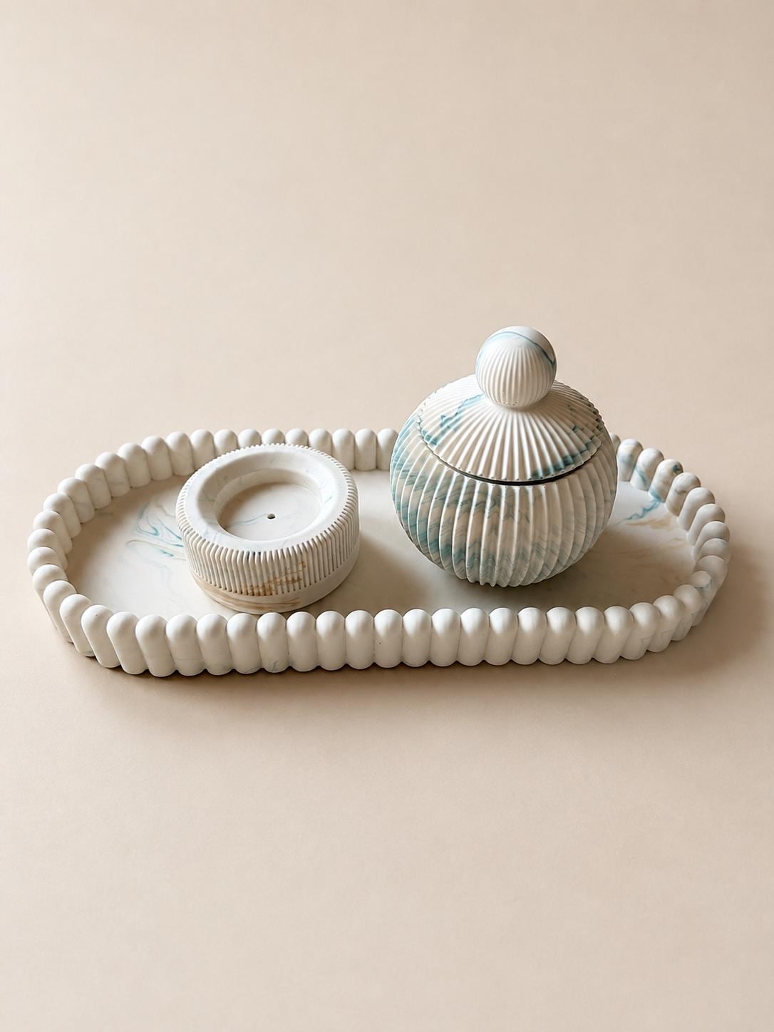 Salina | Set Decorativo | Decorative Tray Set | Bandeja Oval | Incense Holder | Bombonera Decorativa | Wabi Sabi Decor | Home Decor