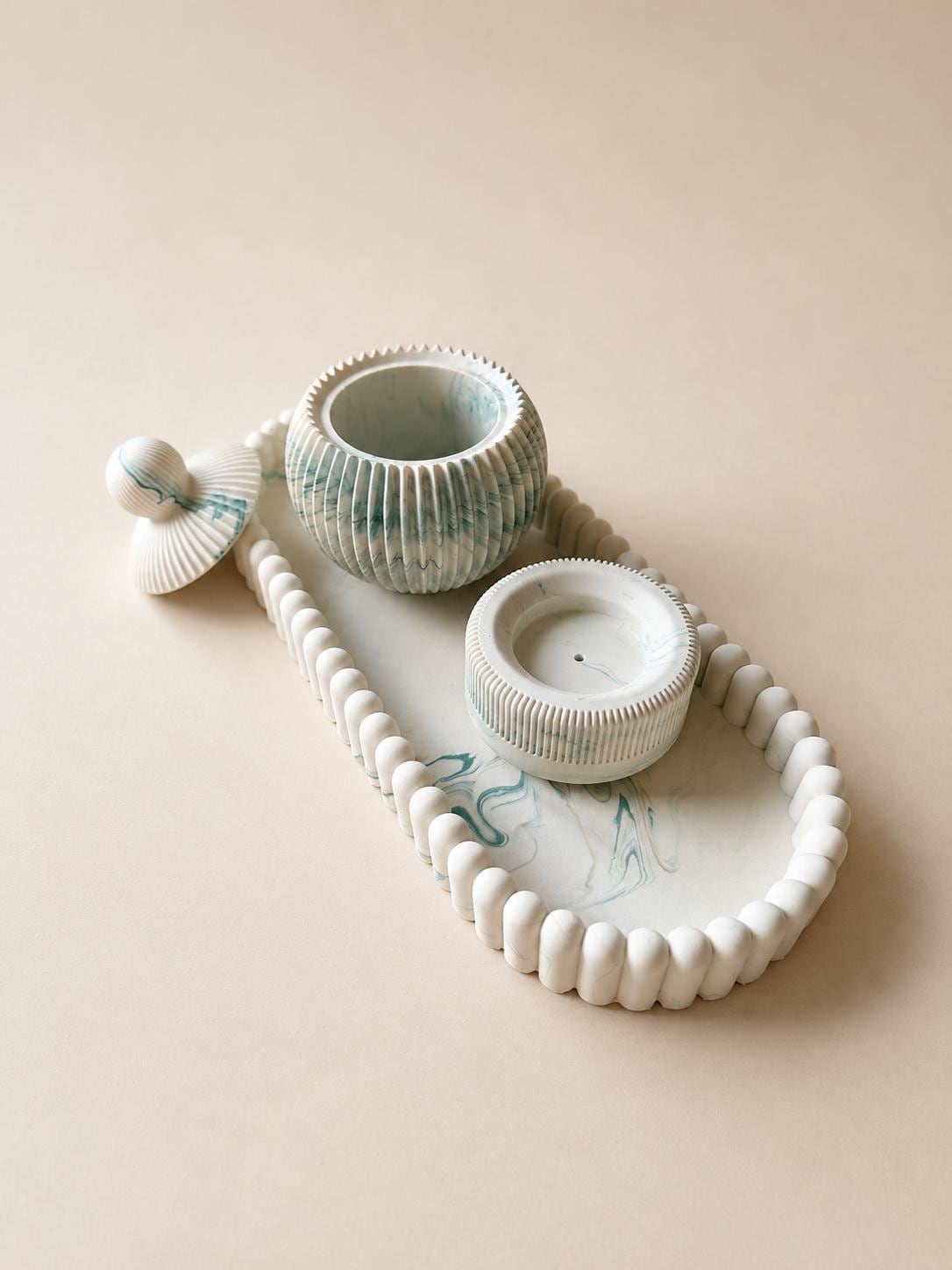 Salina | Set Decorativo | Decorative Tray Set | Bandeja Oval | Incense Holder | Bombonera Decorativa | Wabi Sabi Decor | Home Decor