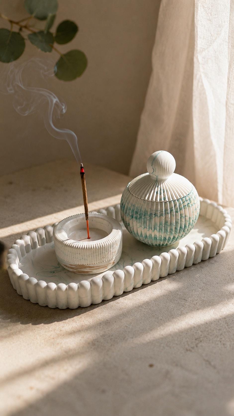 Salina | Set Decorativo | Decorative Tray Set | Bandeja Oval | Incense Holder | Bombonera Decorativa | Wabi Sabi Decor | Home Decor
