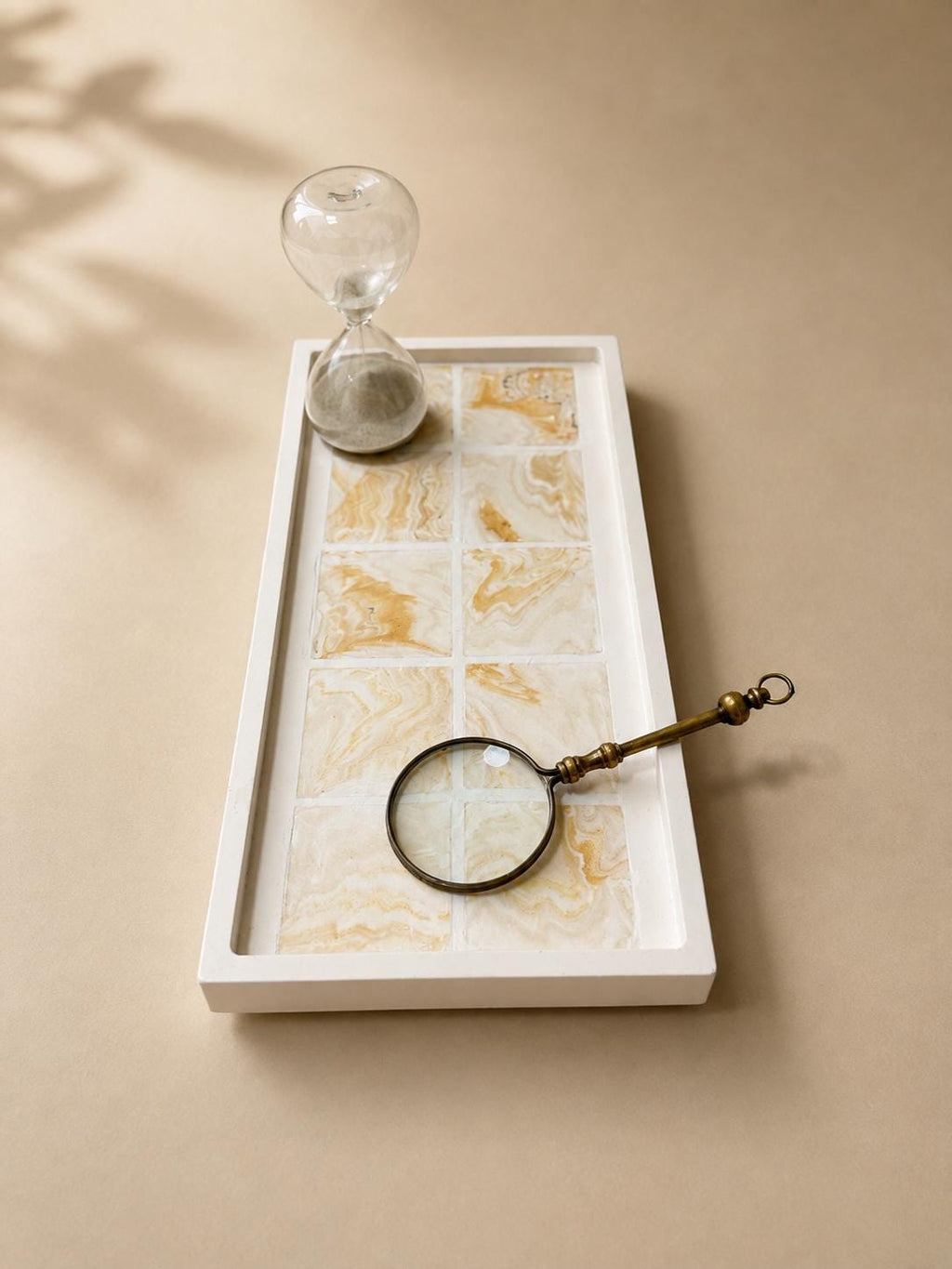 Tempo | Bandeja rectangular de mosaico marmolado | Bandeja decorativa artesanal