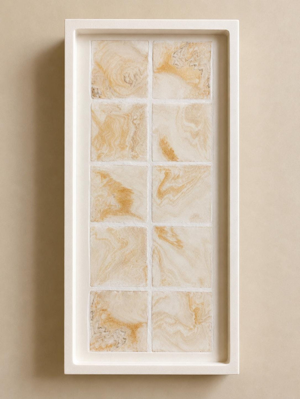 Tempo | Bandeja rectangular de mosaico marmolado | Bandeja decorativa artesanal