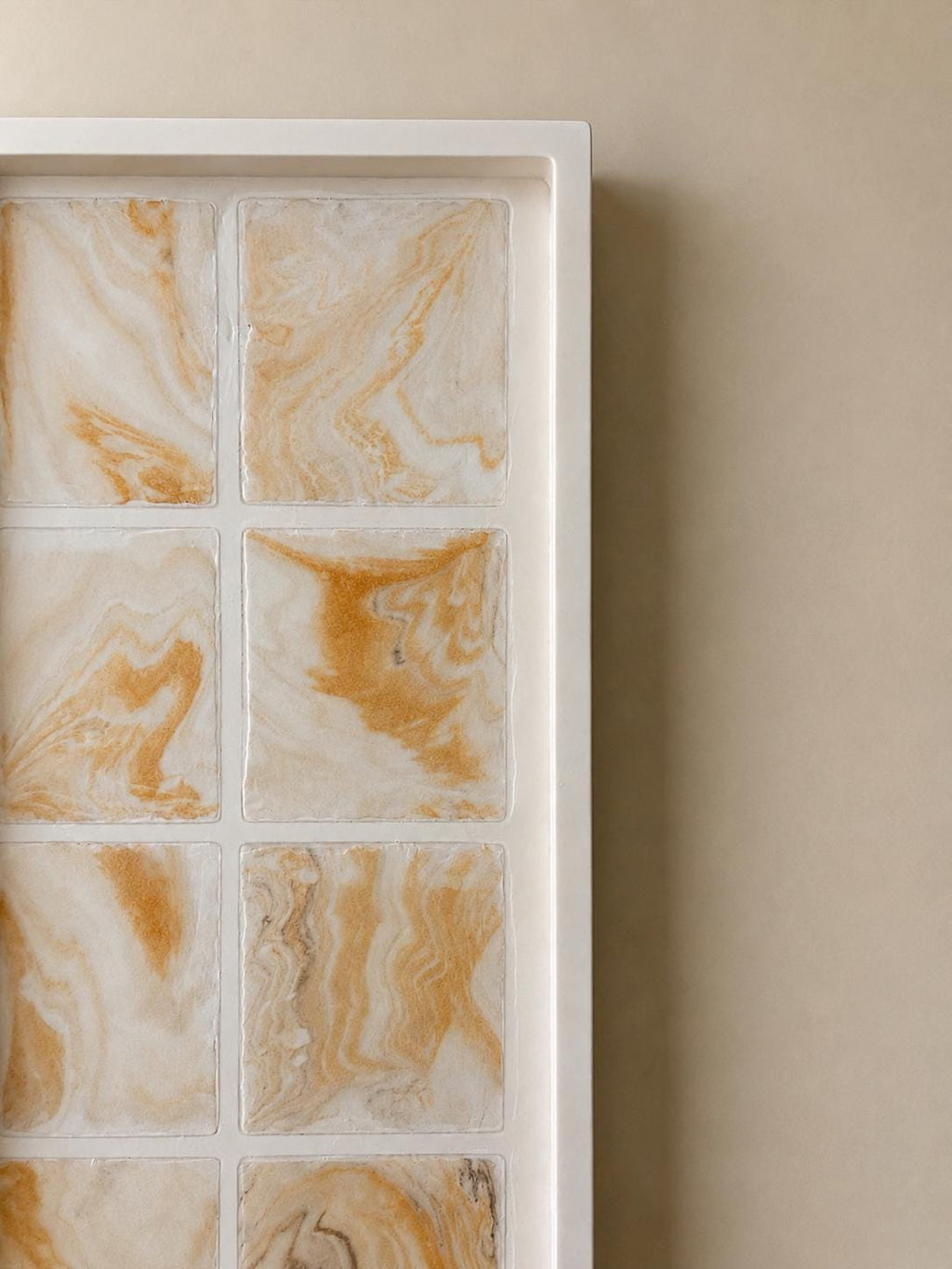 Tempo | Bandeja rectangular de mosaico marmolado | Bandeja decorativa artesanal