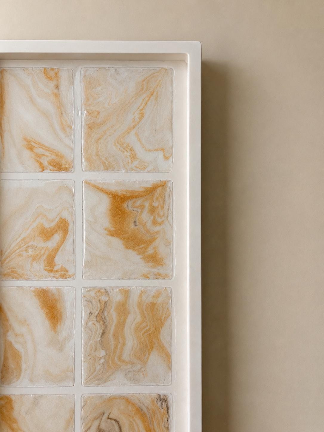 Tempo | Bandeja rectangular de mosaico marmolado | Bandeja decorativa artesanal