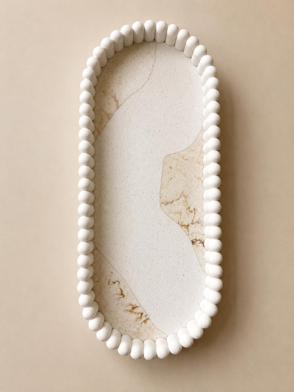 Numa | Bandeja ovalada de dos texturas | Bandeja marmolada | Bandeja joyero | Bandeja decorativa | Handmade home decor
