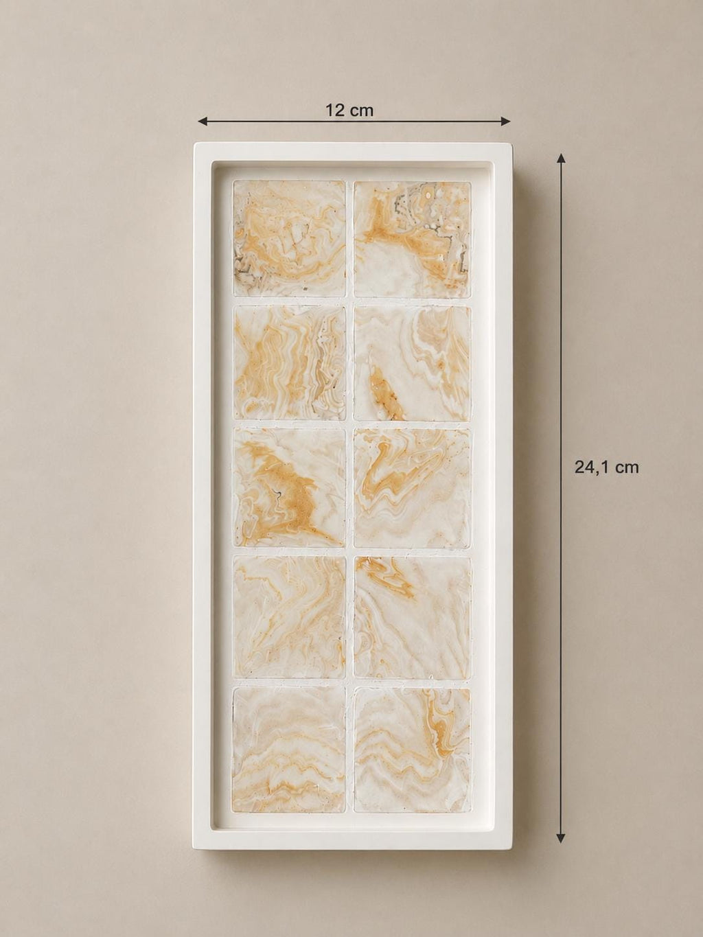 Tempo | Bandeja rectangular de mosaico marmolado | Bandeja decorativa artesanal