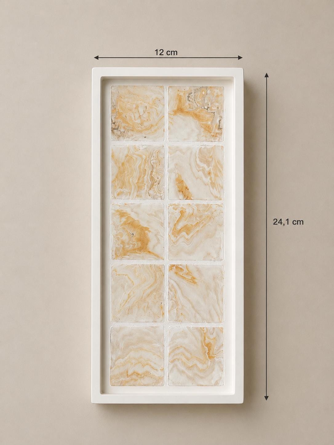 Tempo | Bandeja rectangular de mosaico marmolado | Bandeja decorativa artesanal