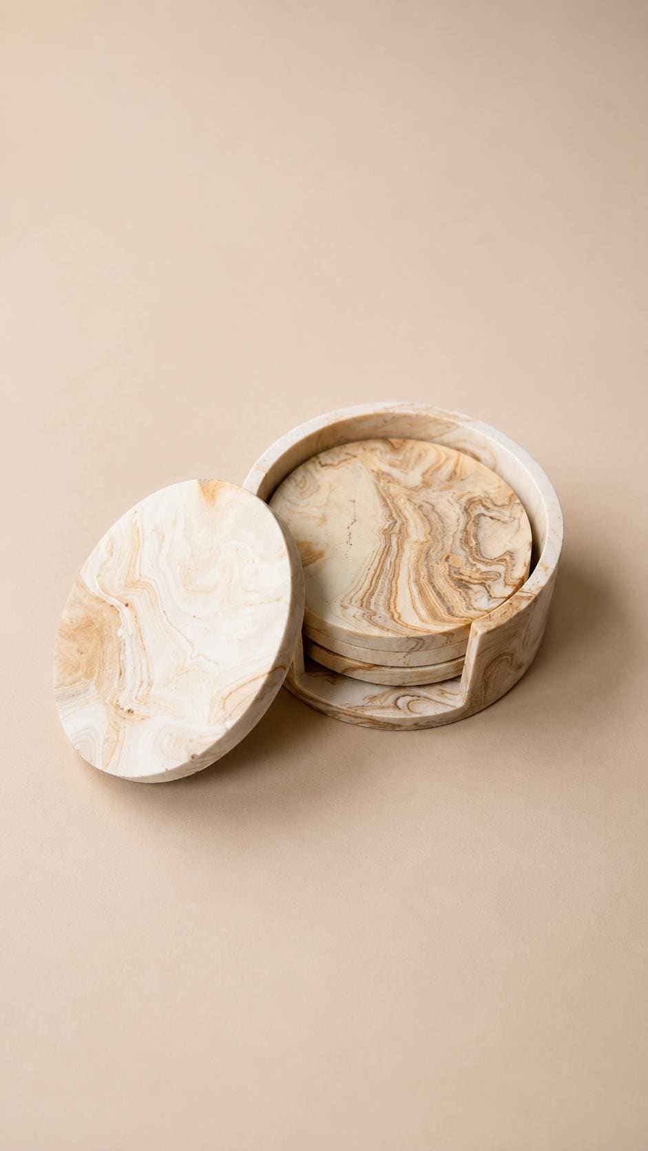 Sotto | Set de sous-verres en Jesmonite avec support fait main