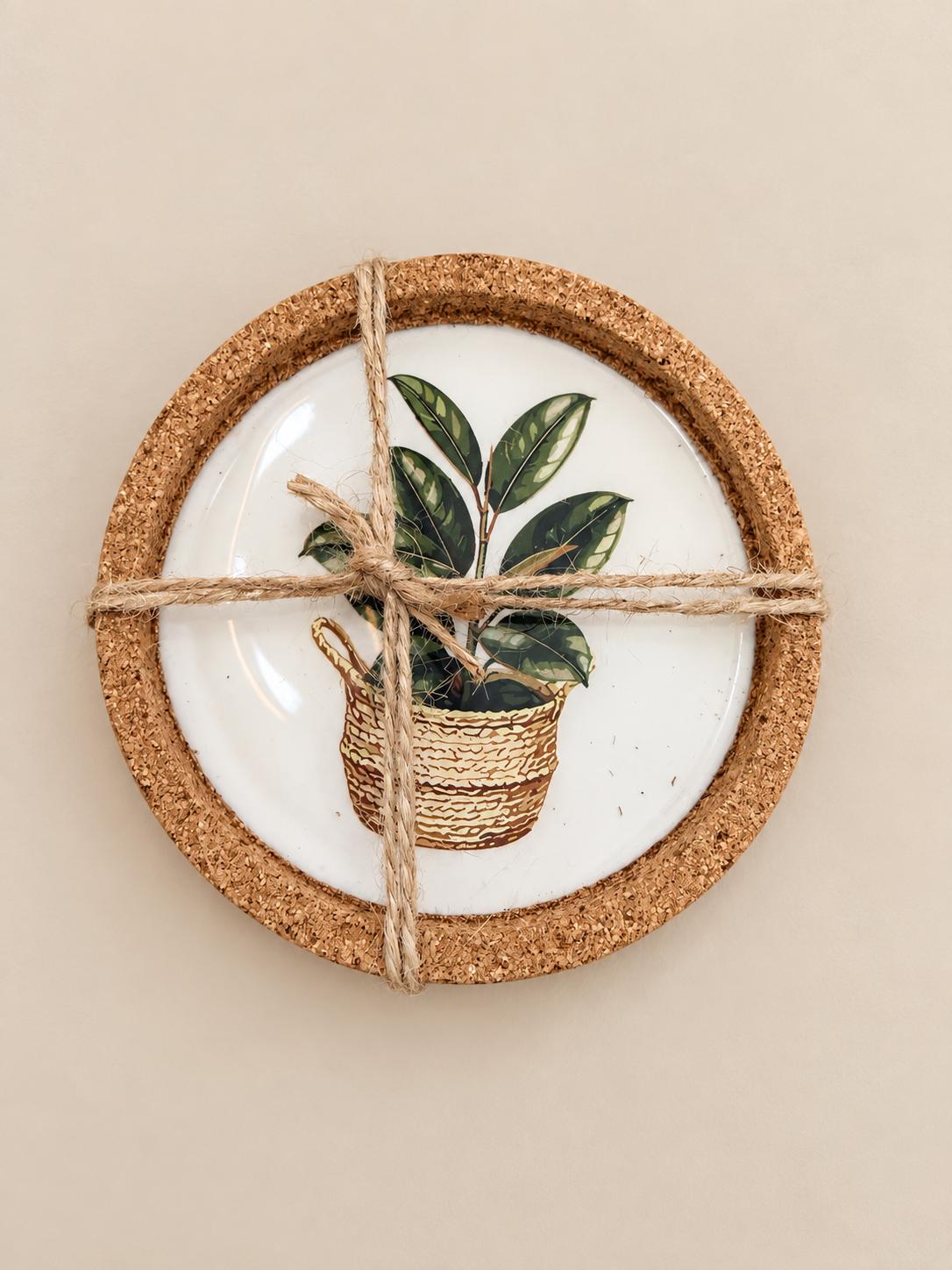HERBA | Handgefertigtes Set aus 4 botanischen Untersetzern