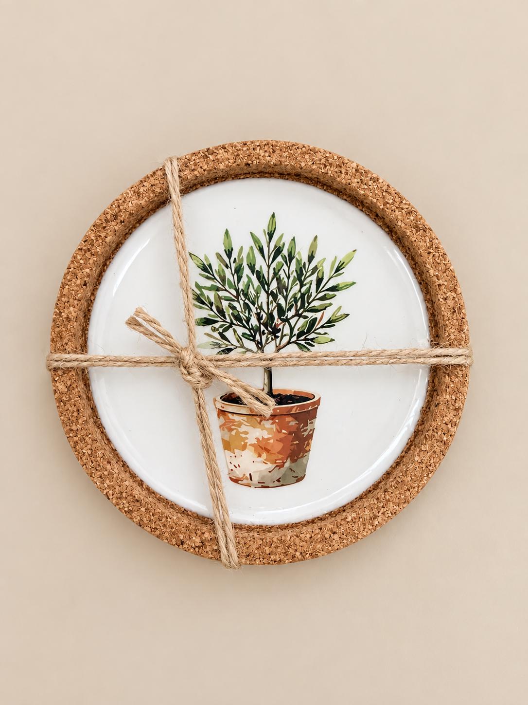 HERBA | Handgefertigtes Set aus 4 botanischen Untersetzern