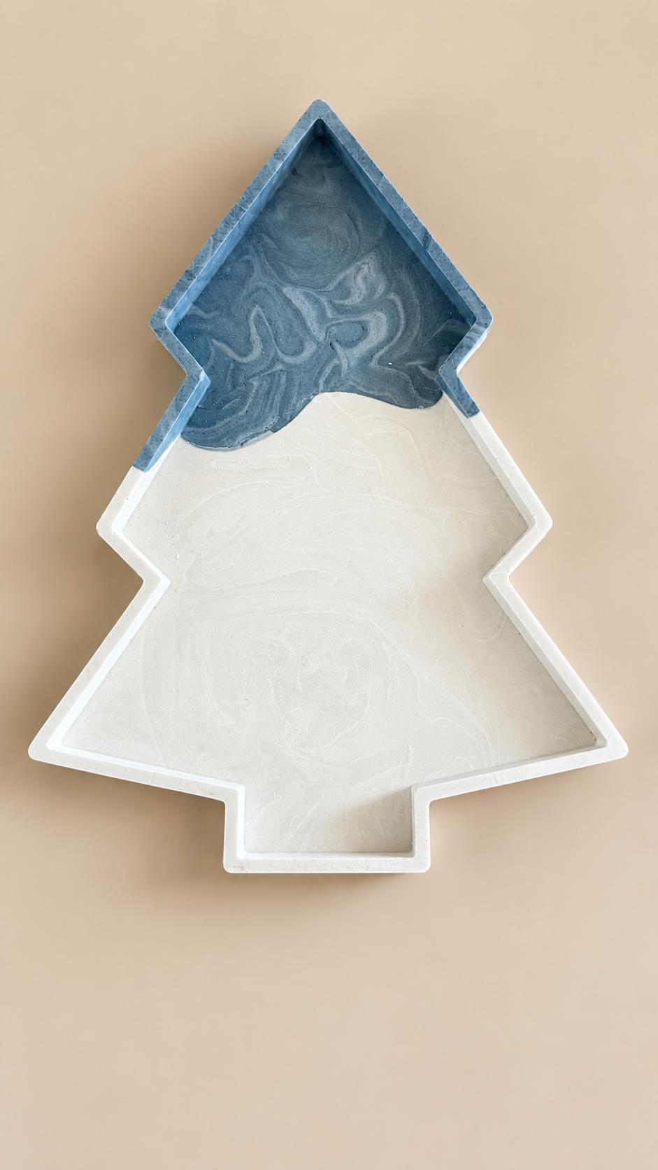 KERST BLUE | Bandeja de Jesmonite con forma de árbol de Navidad
